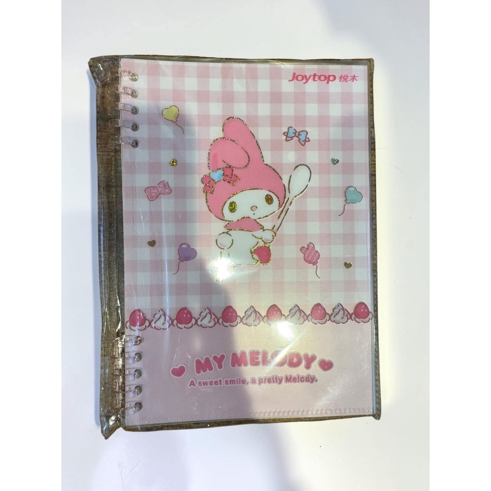 Sanrio Joytop My Melody Pink Gingham Spiral Notebook Glitter Journal 6.5x8 NEW
